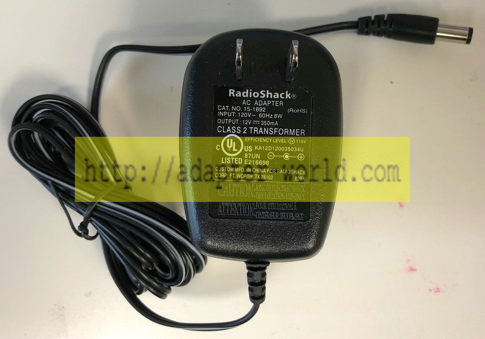 *Brand NEW*RadioShack Class2 KA12D120035034U 12V 350mA Cat NO 15-1892 AC DC Adapter POWER SUPPLY